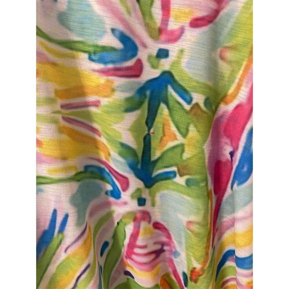 Trisha Tyler Top Medium Button Sleeves Floral Excellent Condition Stretch Relax - Picture 5 of 16